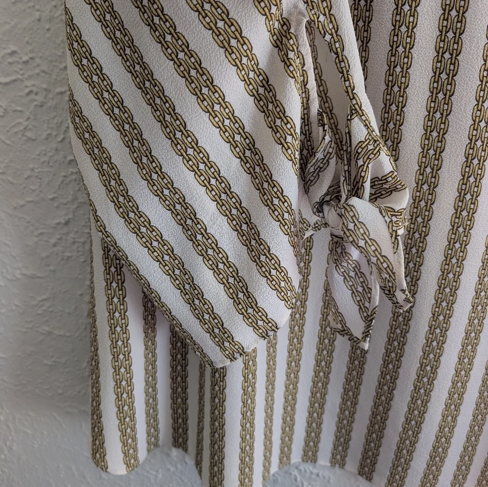 Michael Kors Gold Chain Printed Blouse